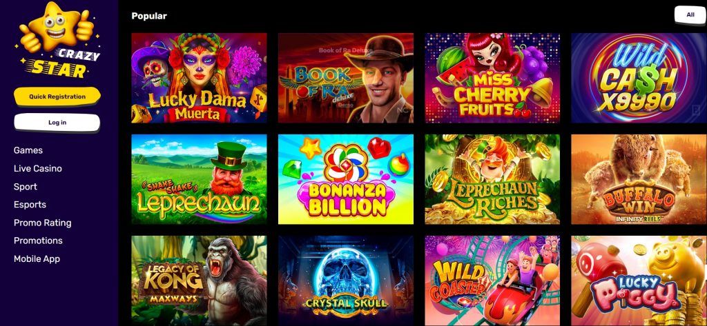 crazy star casino