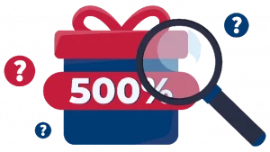 500% first deposit bonus uk