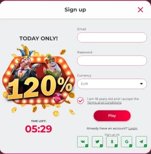 Registration at Shiny Joker casino