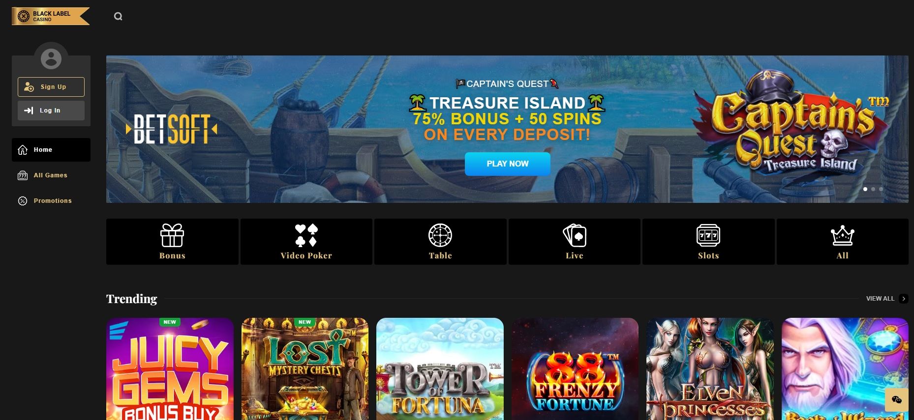 black label casino