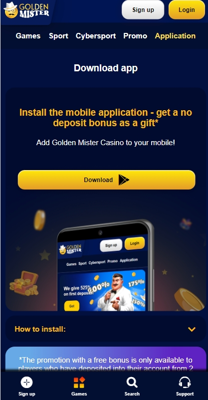 Golden Mister mobile casino app