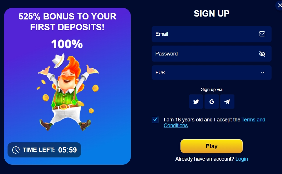 Golden Mister sign up